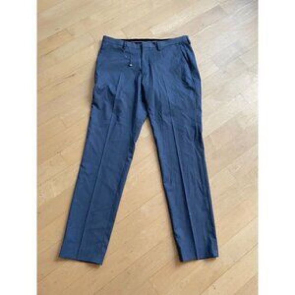 Men's Navy Dress Trousers — Tailored Flat-Front